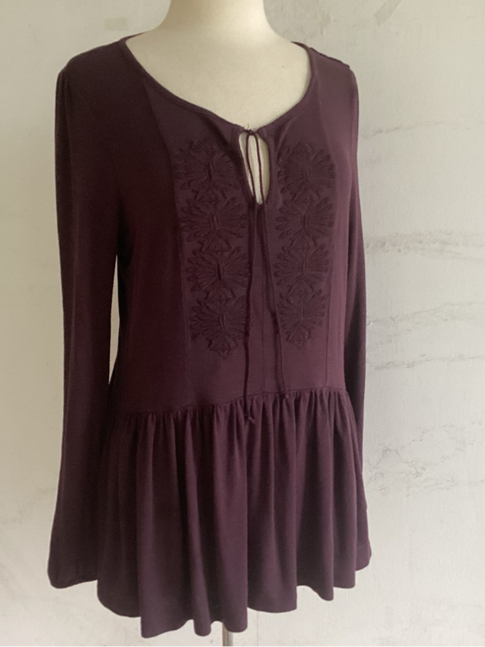 Max Jeans whimsygoth Y2K babydoll plum knit LongSleeve top M